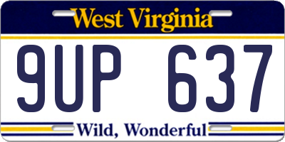 WV license plate 9UP637