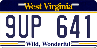 WV license plate 9UP641