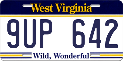 WV license plate 9UP642