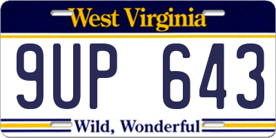 WV license plate 9UP643