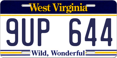 WV license plate 9UP644