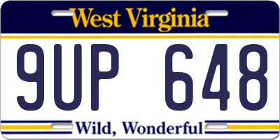 WV license plate 9UP648