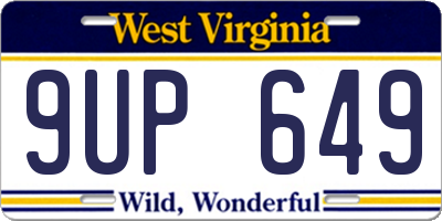 WV license plate 9UP649