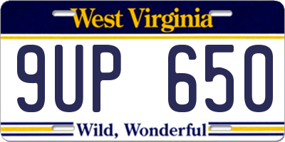 WV license plate 9UP650