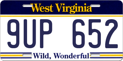 WV license plate 9UP652