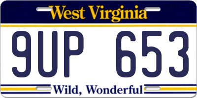 WV license plate 9UP653