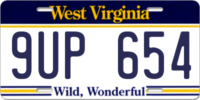 WV license plate 9UP654