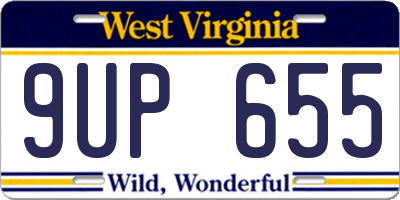 WV license plate 9UP655