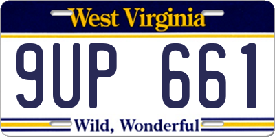 WV license plate 9UP661