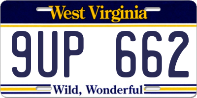 WV license plate 9UP662