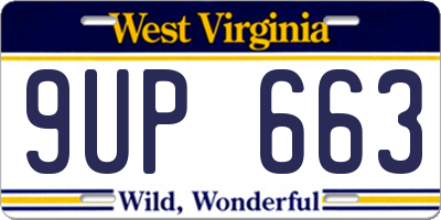 WV license plate 9UP663