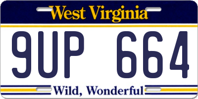 WV license plate 9UP664