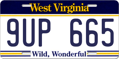 WV license plate 9UP665