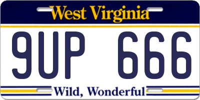 WV license plate 9UP666