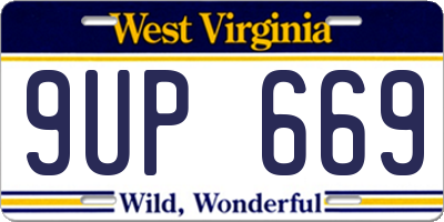 WV license plate 9UP669