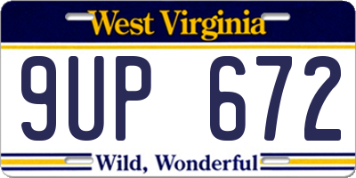 WV license plate 9UP672