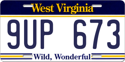 WV license plate 9UP673