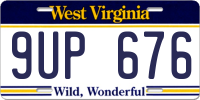 WV license plate 9UP676