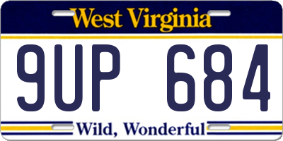 WV license plate 9UP684
