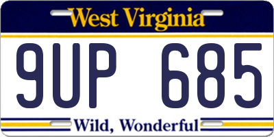 WV license plate 9UP685
