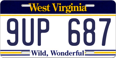 WV license plate 9UP687