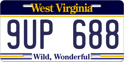 WV license plate 9UP688
