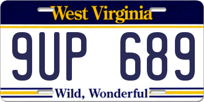 WV license plate 9UP689