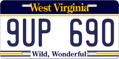WV license plate 9UP690