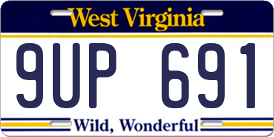 WV license plate 9UP691