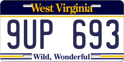 WV license plate 9UP693