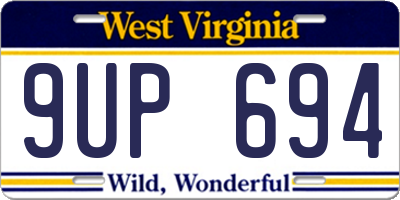 WV license plate 9UP694