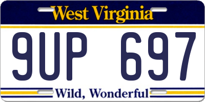 WV license plate 9UP697