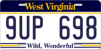 WV license plate 9UP698