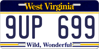 WV license plate 9UP699
