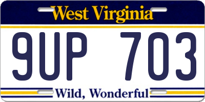 WV license plate 9UP703
