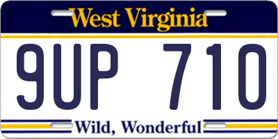 WV license plate 9UP710