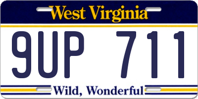 WV license plate 9UP711