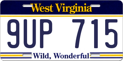 WV license plate 9UP715