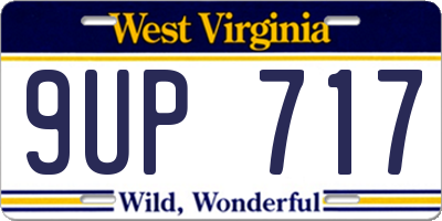 WV license plate 9UP717