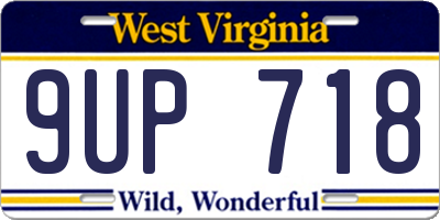 WV license plate 9UP718