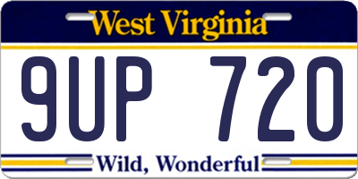 WV license plate 9UP720