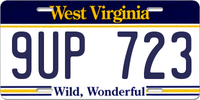 WV license plate 9UP723