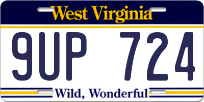 WV license plate 9UP724