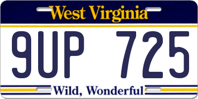 WV license plate 9UP725