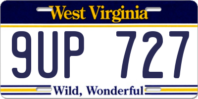 WV license plate 9UP727