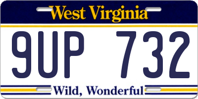 WV license plate 9UP732