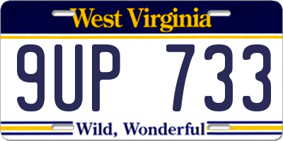 WV license plate 9UP733