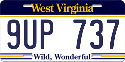WV license plate 9UP737