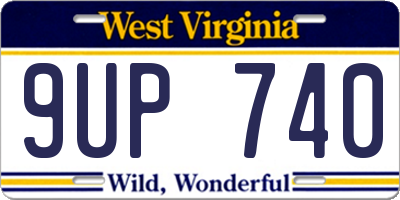 WV license plate 9UP740