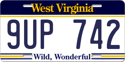 WV license plate 9UP742